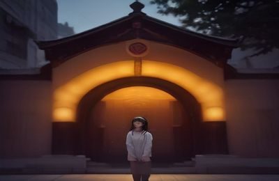 国产折叠屏手机展开放置在咖啡桌上，内屏显示多任务界面，背景是温暖的咖啡馆环境
